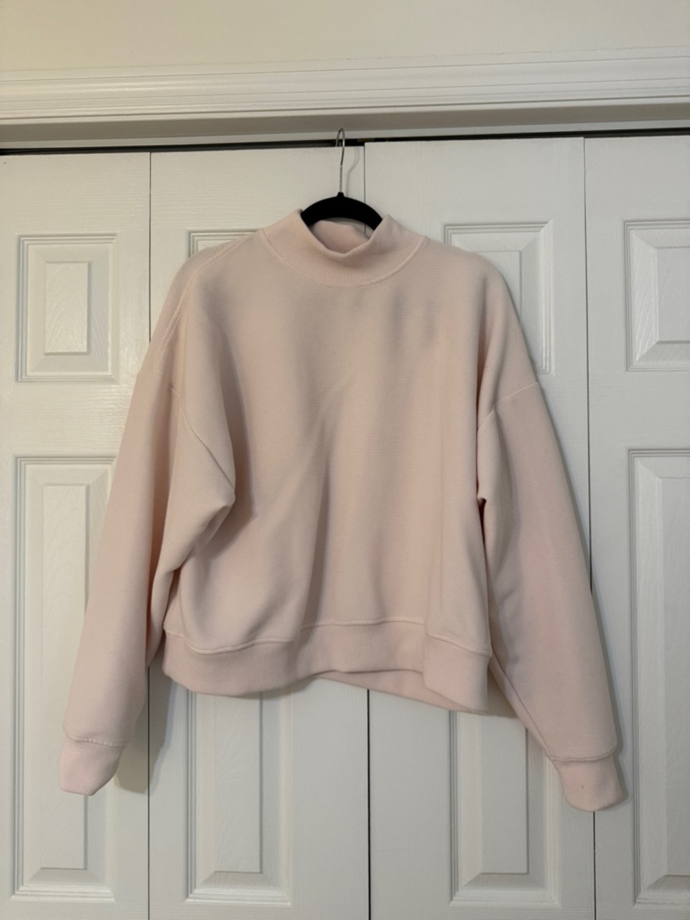 CALIA by Carrie Underwood Ribbed Mock Neck Top in Light Blush